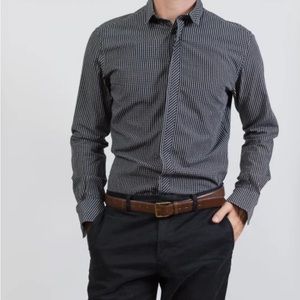 Dolce & Gabbana Black and White Checkered Dress Shirt